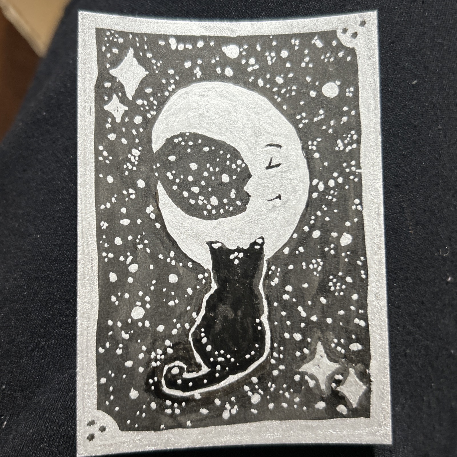 Me and my pal Moon aceo art card