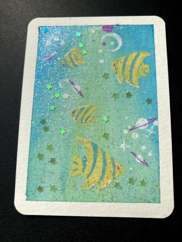 Celestial Swim aceo art card