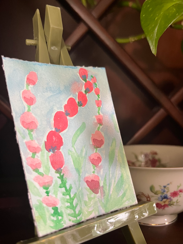 Dancing Petals aceo art card
