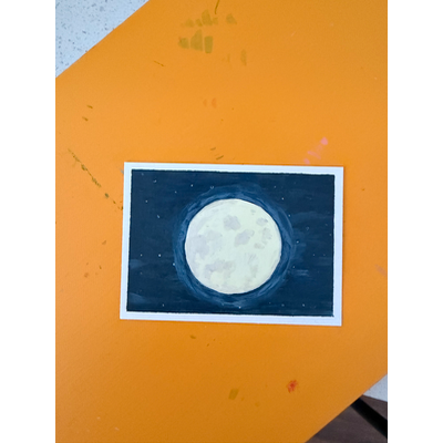 The Moon aceo art card thumbnail 1