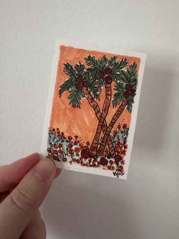 california poppies aceo art card