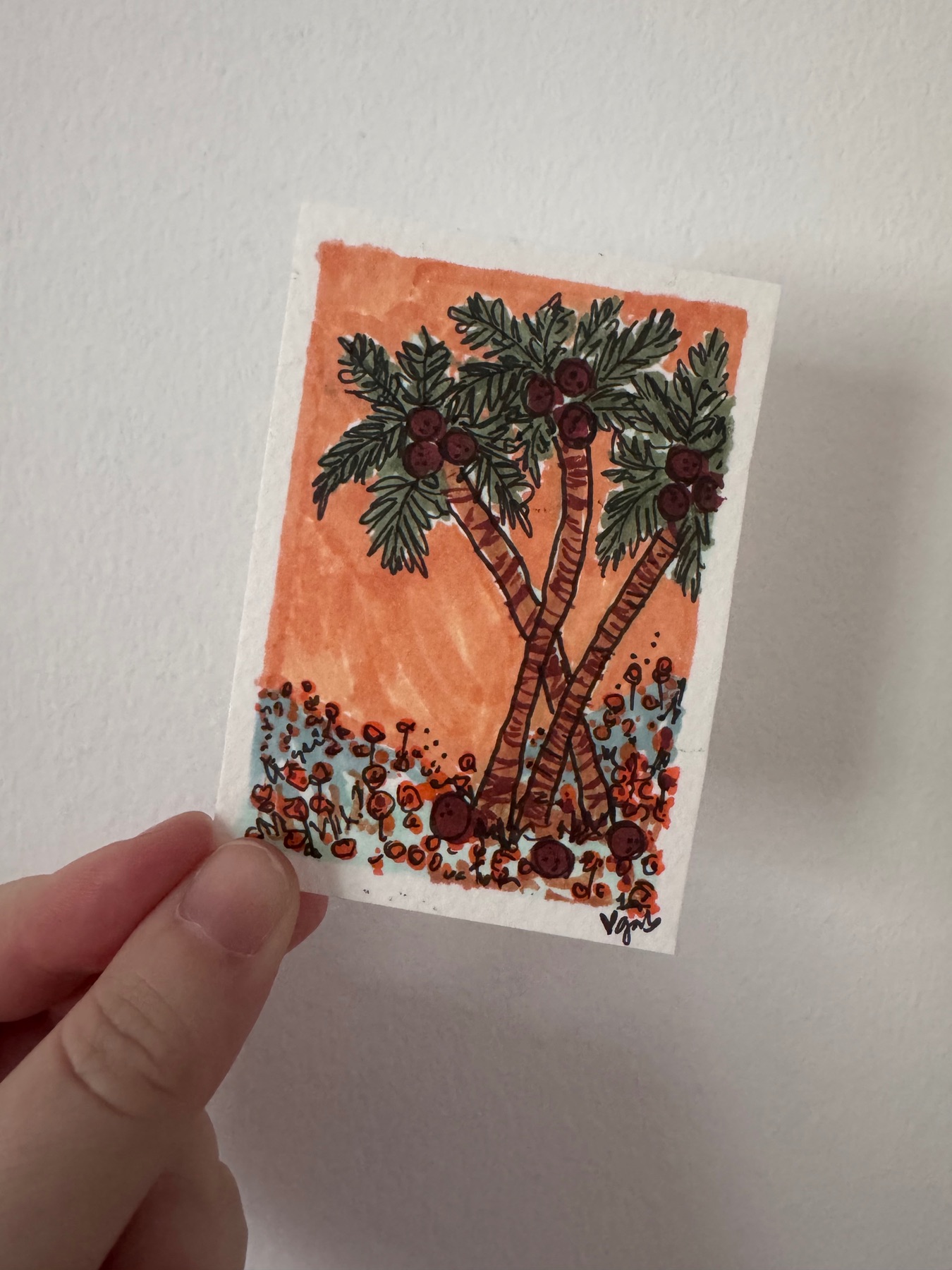 california poppies aceo art card