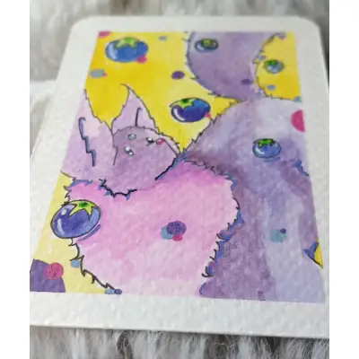 Blueberry Shake-Up aceo art card thumbnail 2