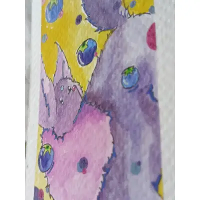 Blueberry Shake-Up aceo art card thumbnail 3