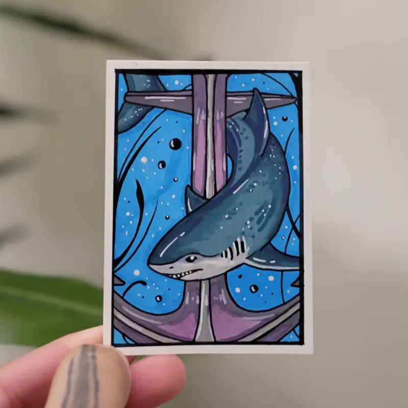 Mr Shark aceo art card