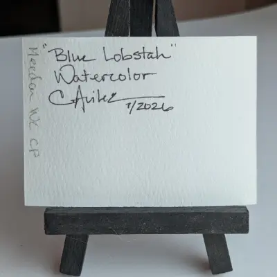 "Blue Lobstah" aceo art card thumbnail 3