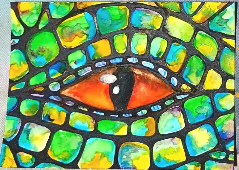 Reptilian aceo art card