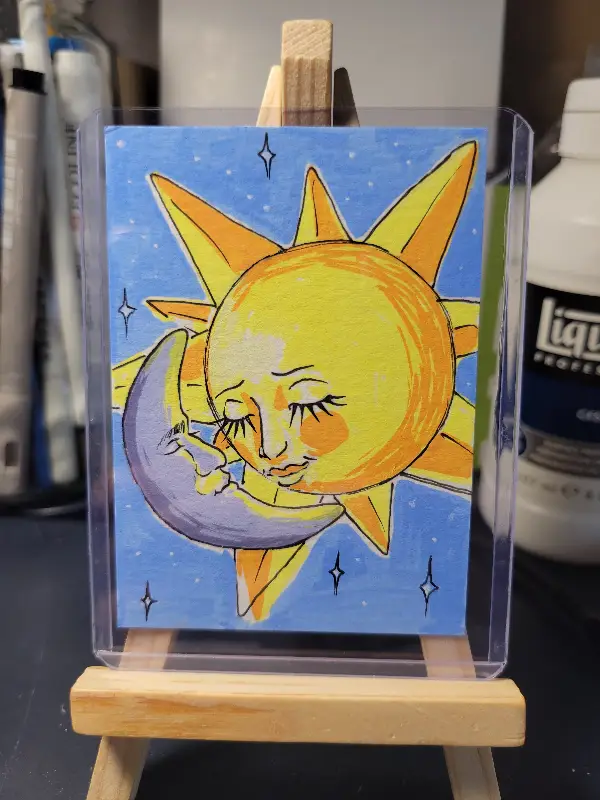 Celestial Lovers aceo art card