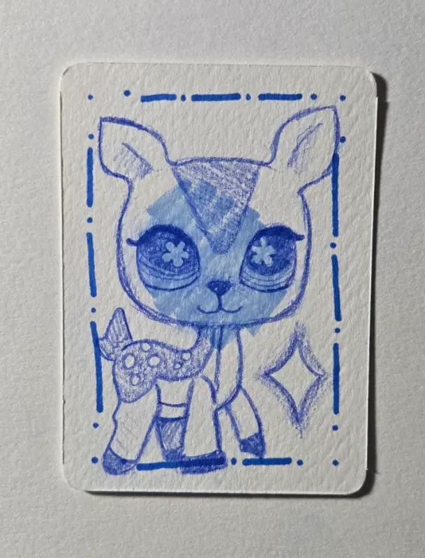LPS Whimsy Deer Series 3/3 aceo art card