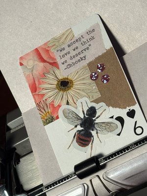 Rainy May #7 by Mazerzine bee floral aceo art card thumbnail 2