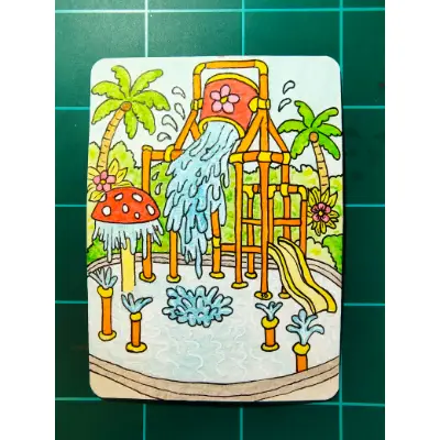 Wet Happens aceo art card thumbnail 1