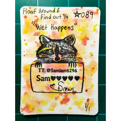 Wet Happens aceo art card thumbnail 2