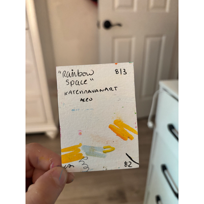 Rainbow Space aceo art card thumbnail 2