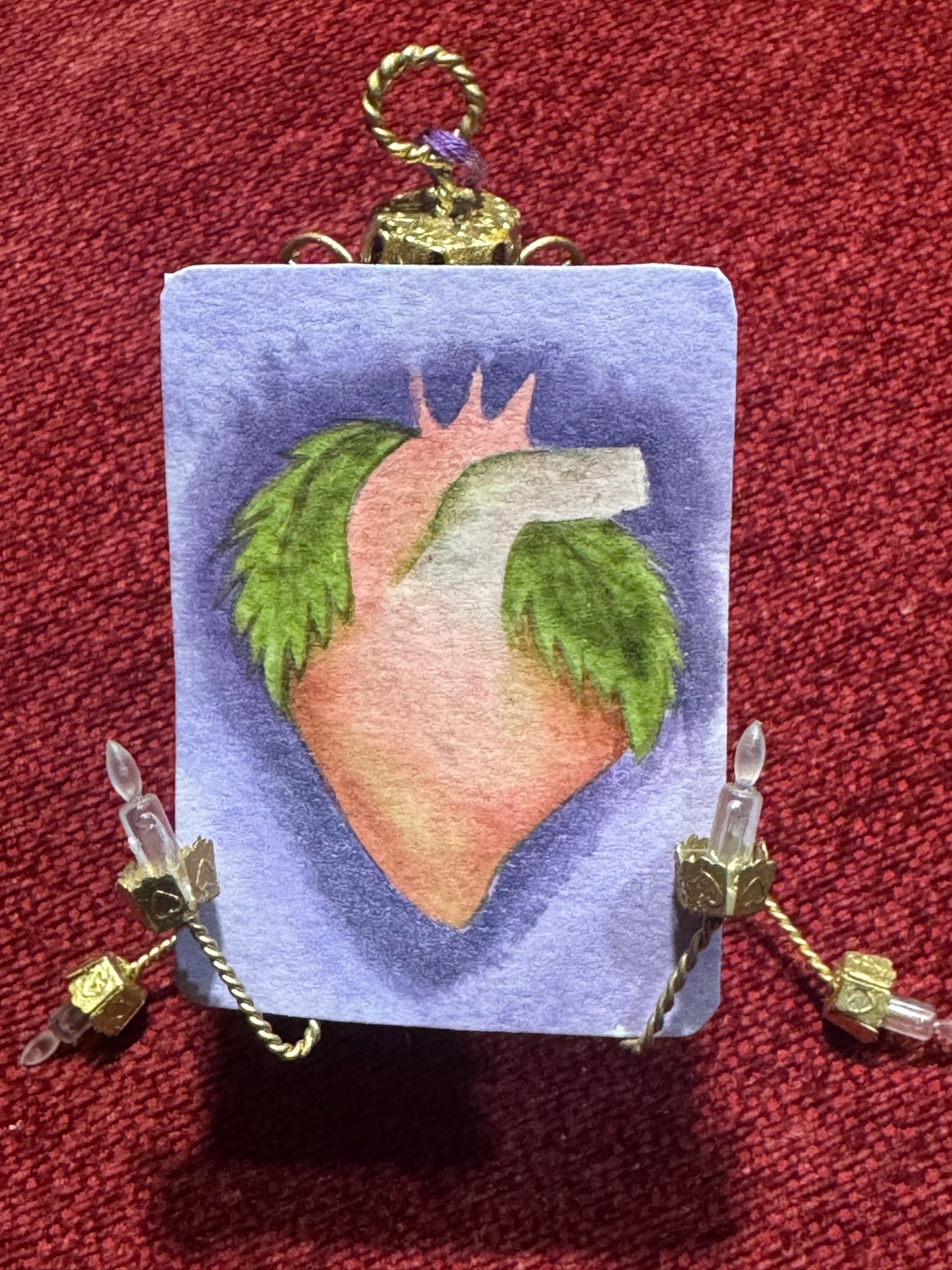 Strawberry Heart aceo art card