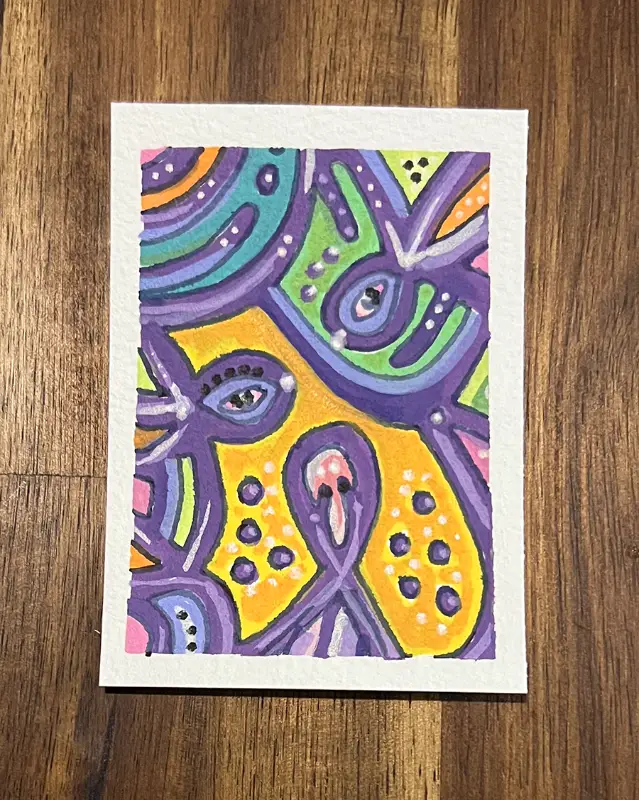 Hippy Hound aceo art card