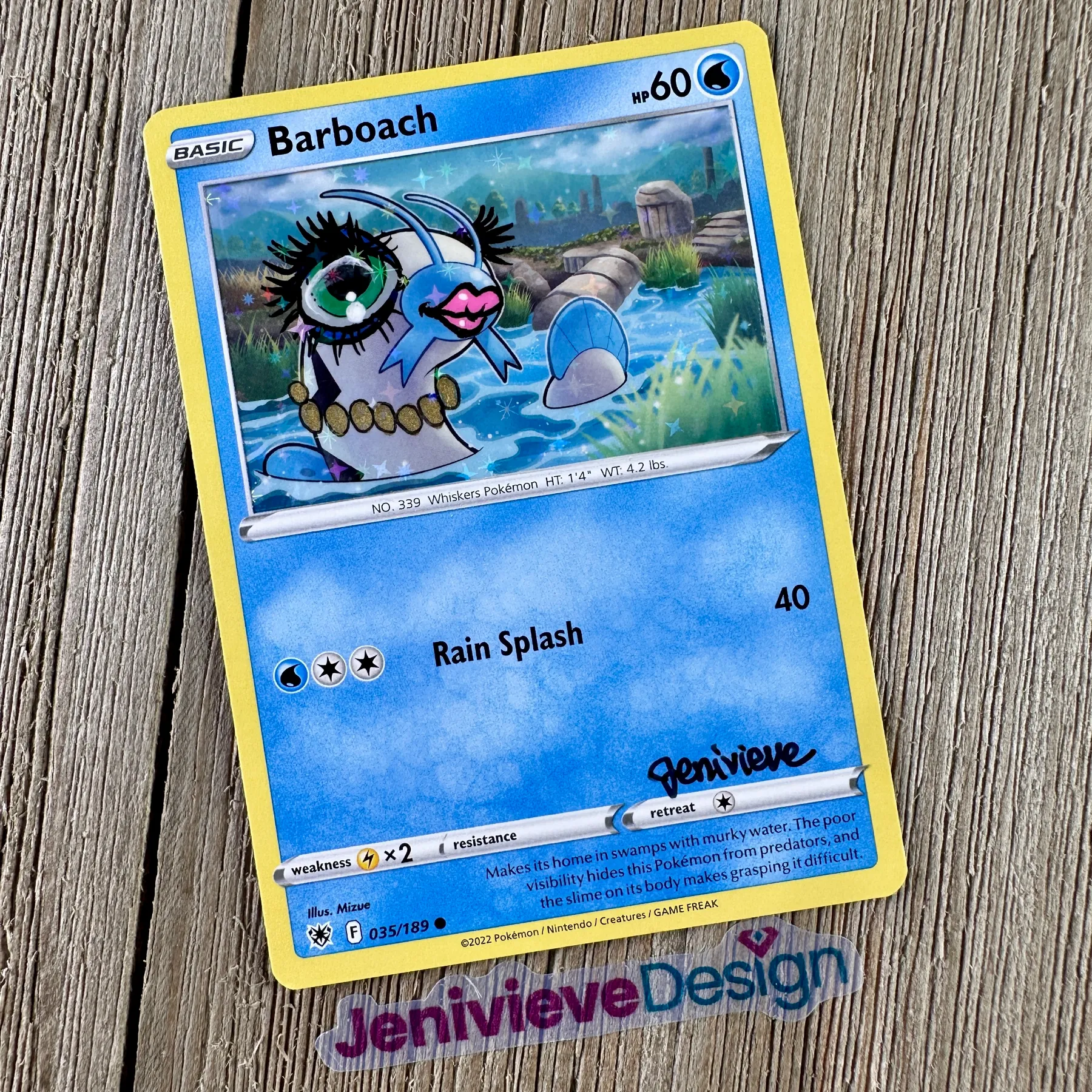 Yassified Pokémon: Barboach #1 aceo art card