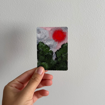 Original Landscape ACEO | Smoke & Sky aceo art card thumbnail 1
