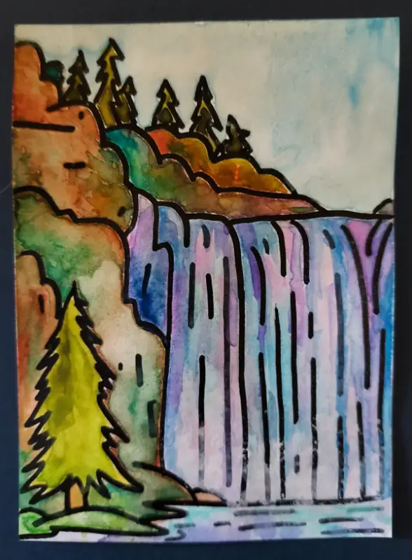 The Falls aceo art card
