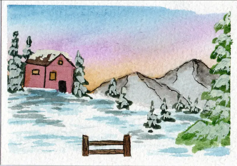 Cottage #5 aceo art card