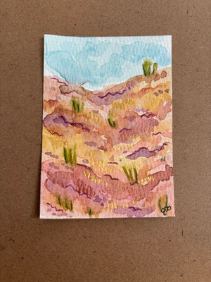 Golden Desert Sands aceo art card thumbnail 1
