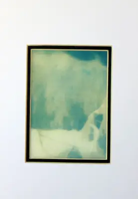 Rose Petal Abstraction Cyanotype and Encaustic original art ACEO aceo art card thumbnail 2