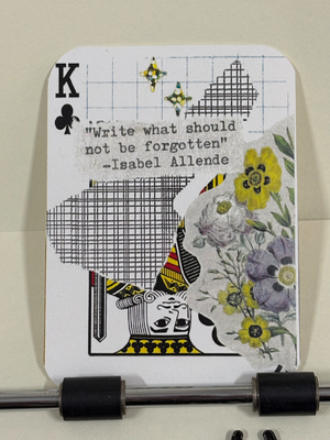 Writer’s Inspiration quote floral print micro collage by Mazerzine aceo art card thumbnail 1