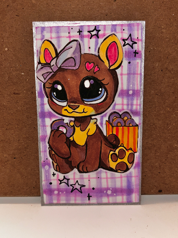 LPS Bear-y Good Donuts! aceo art card