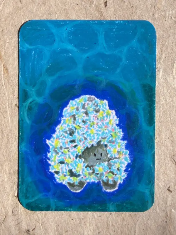 Coral Rock Creature aceo art card