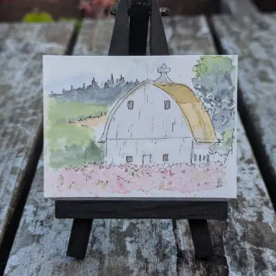 Flower Farm #1 aceo art card thumbnail 4