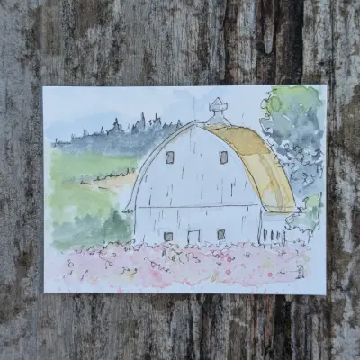 Flower Farm #1 aceo art card thumbnail 1