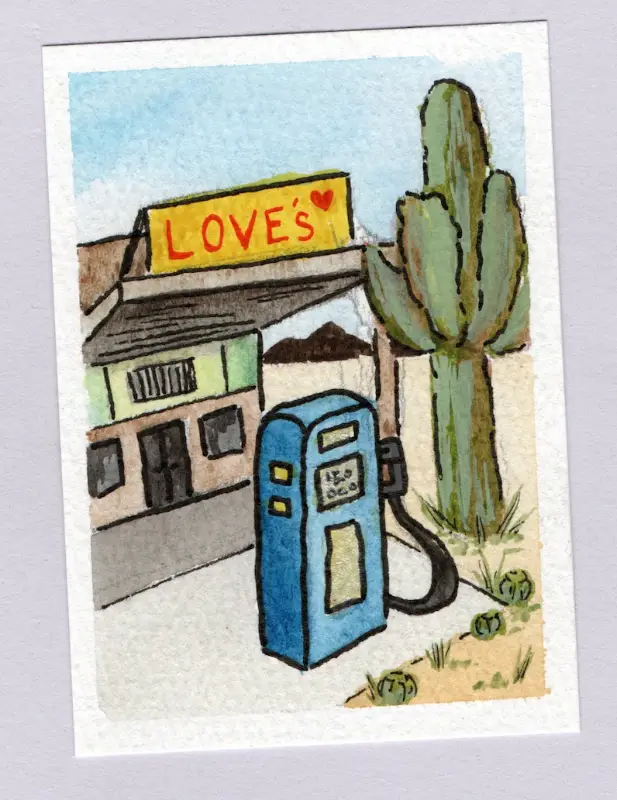 Desert Station aceo art card