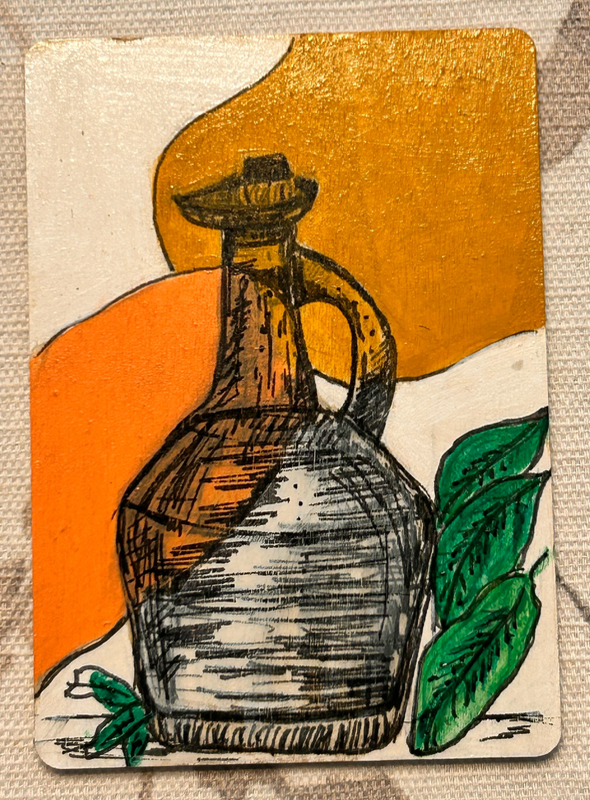 Basil Oil Bottle aceo art card