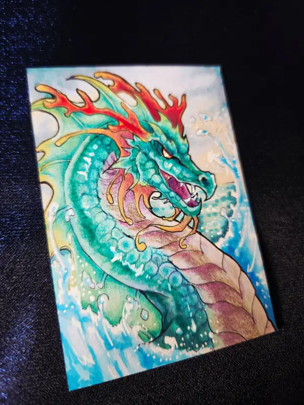 The Coral King - Original Dragon ACEO - The Ancient Bloodline Series aceo art card