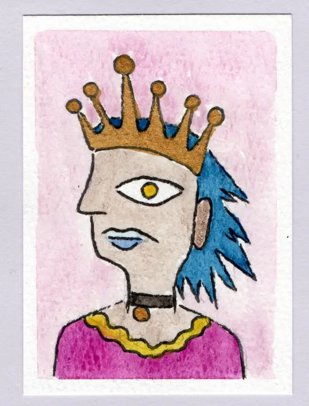 Androgynous Royalty aceo art card