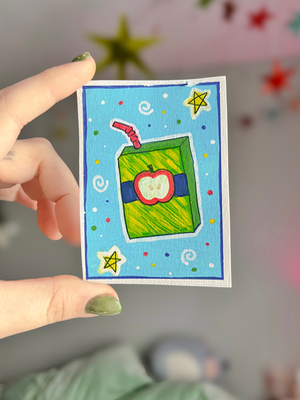 I Have Apple Juice, Wanna Trade? aceo art card thumbnail 1