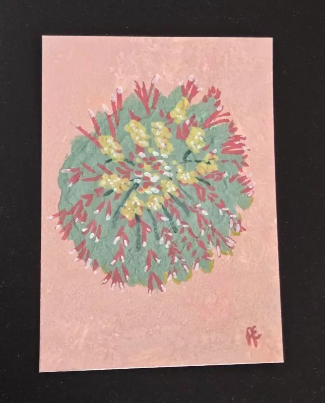 Cactus Poof aceo art card