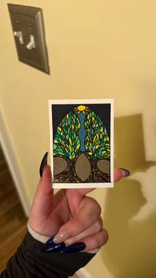 glass trees aceo art card thumbnail 2
