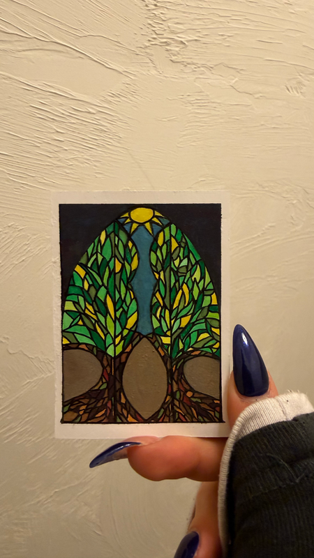 glass trees aceo art card