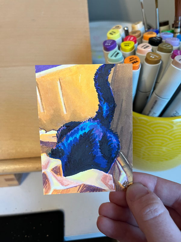 Box Playtime (Little Black Cat Series) aceo art card