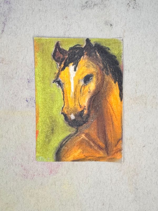 Dun horse aceo art card