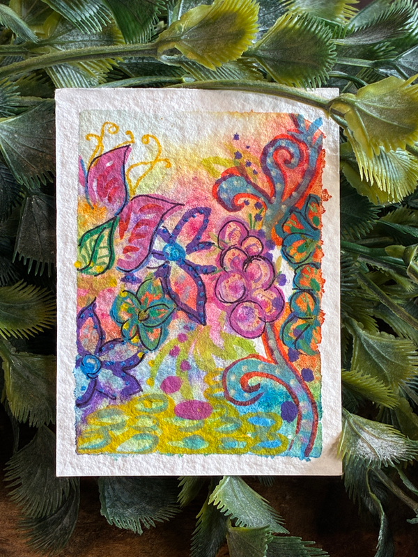 Colorful Garden #3 aceo art card