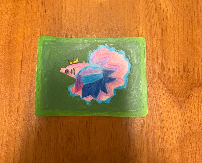 Betta Fish aceo art card