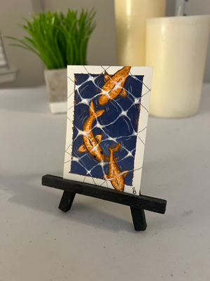 KOI POND aceo art card thumbnail 1