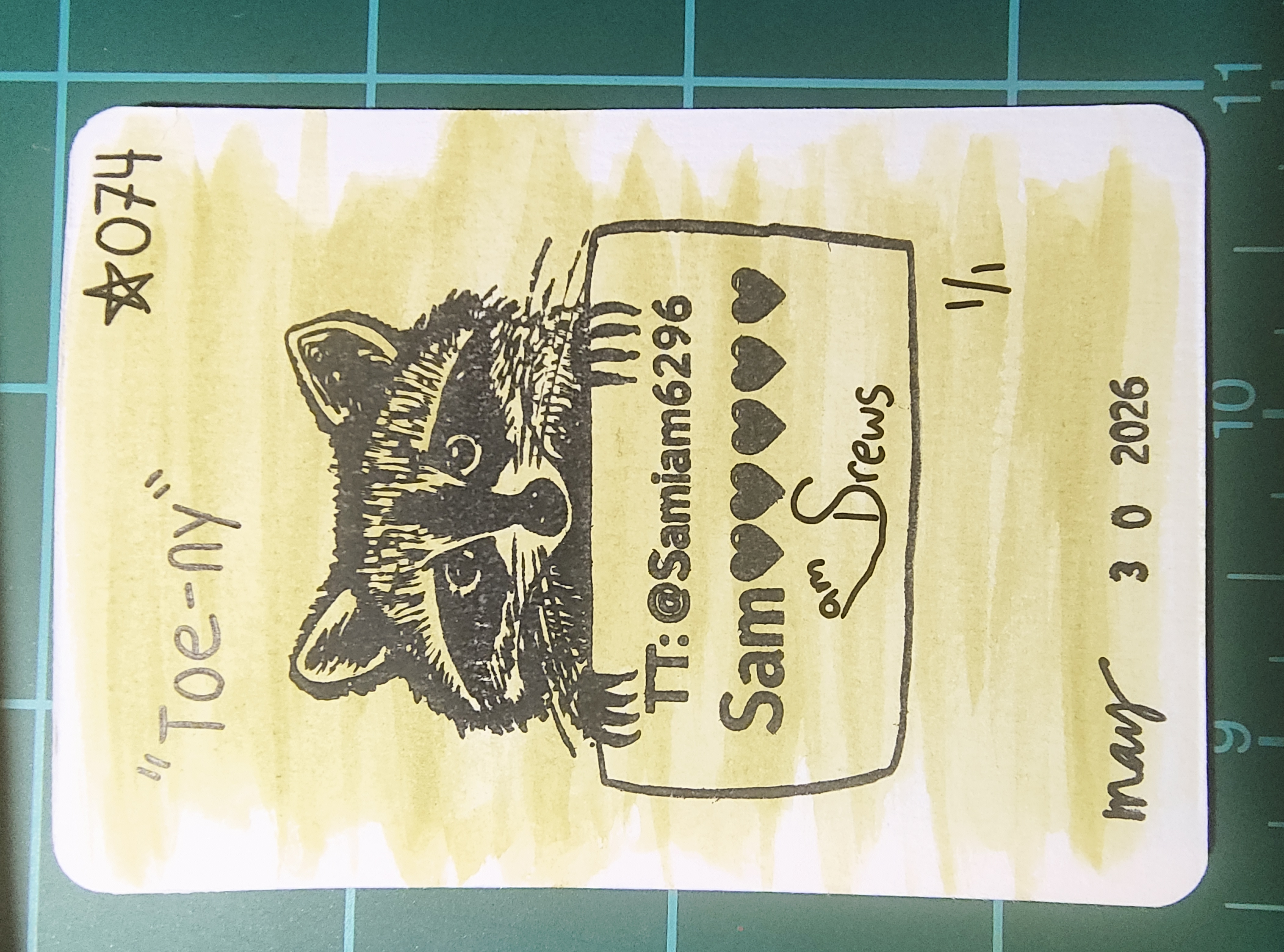 Toe-ny aceo art card thumbnail 2