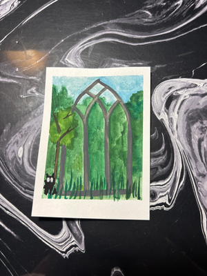 Spooky baby aceo art card thumbnail 1