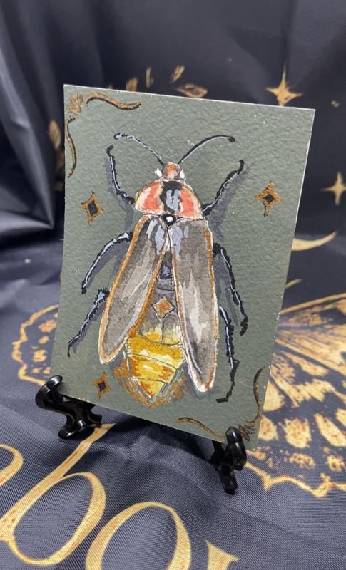 Whimsy pinned Firefly aceo art card