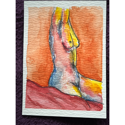 Female Body 1/4 aceo art card thumbnail 1