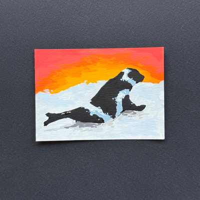 ribbon seal aceo art card thumbnail 2