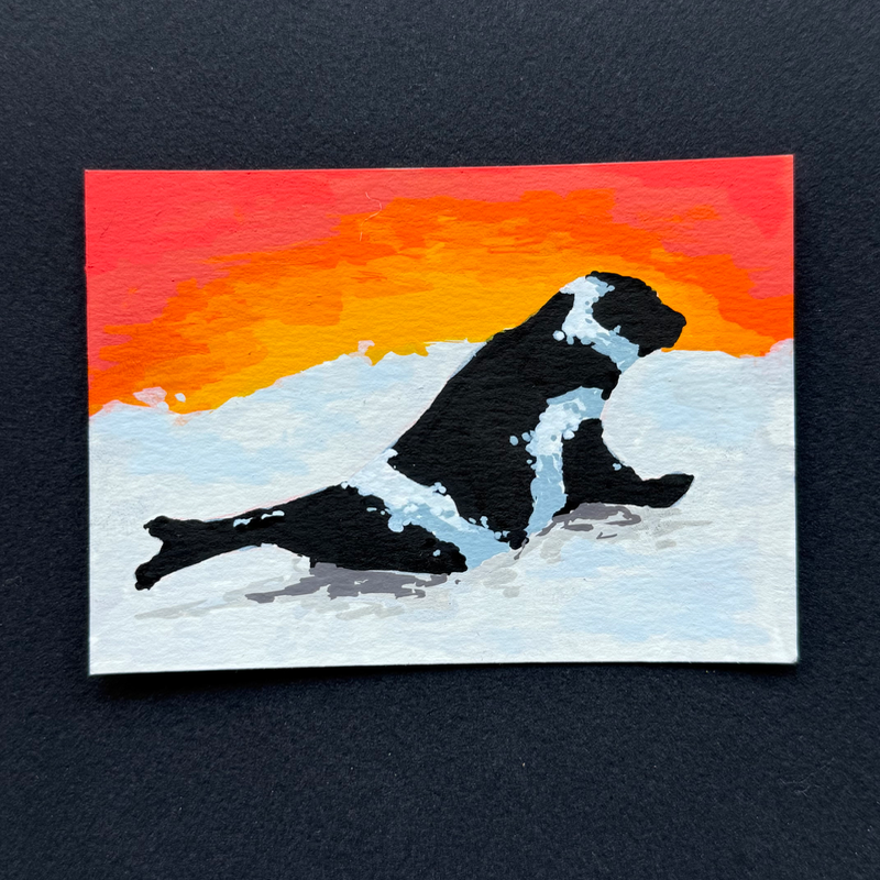 ribbon seal aceo art card