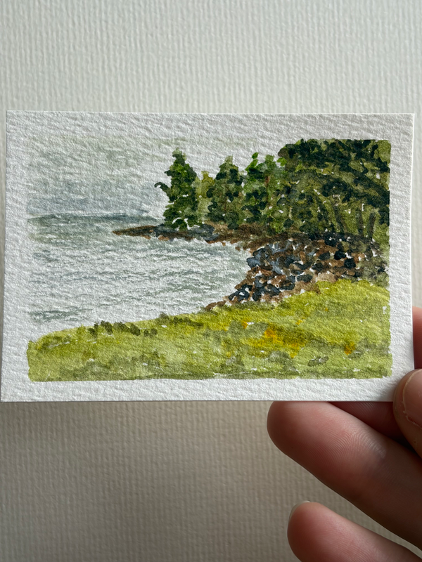 Near Black Rocks aceo art card